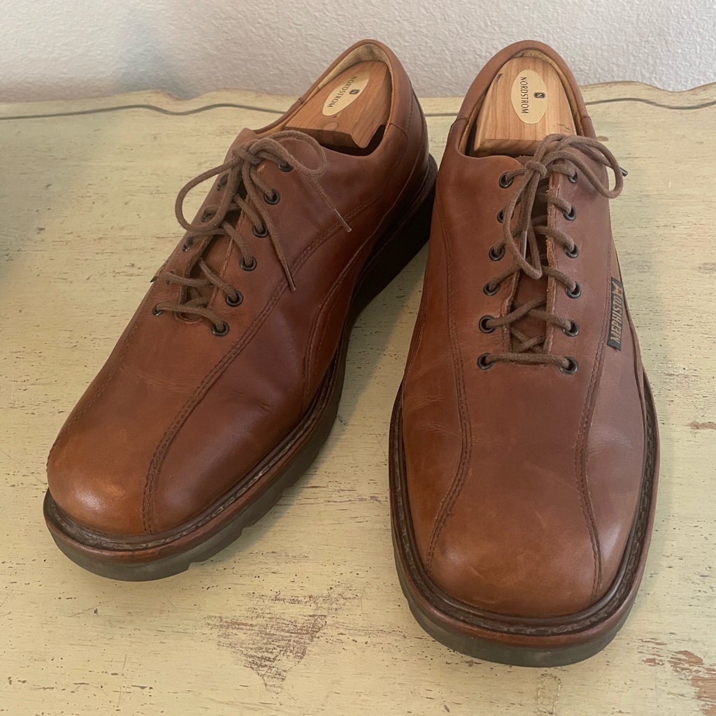 Mephisto Made In France Goodyear Welt Bicycle Toe Derby Shoe In Brown Size 9 1/2